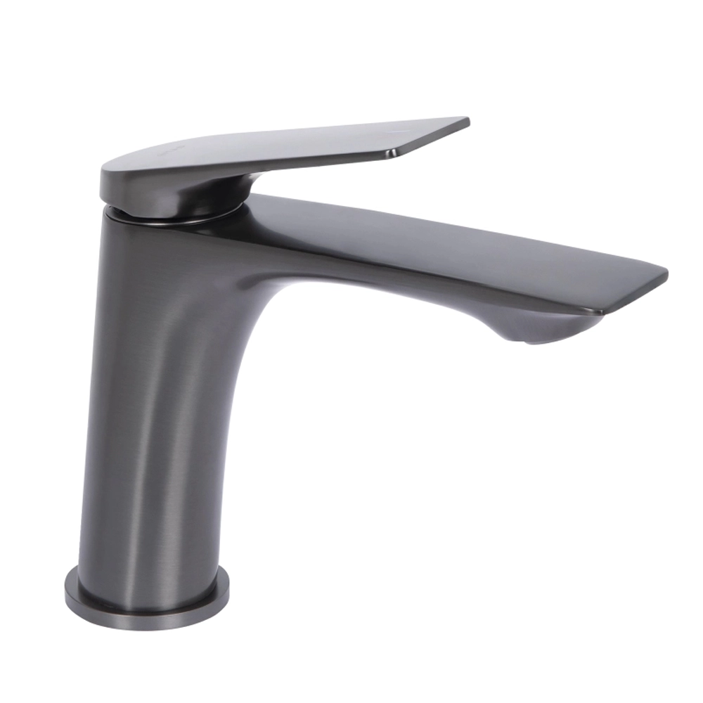 Змішувач для раковини низький Qtap Vlasta Gunmetal Black (45641)