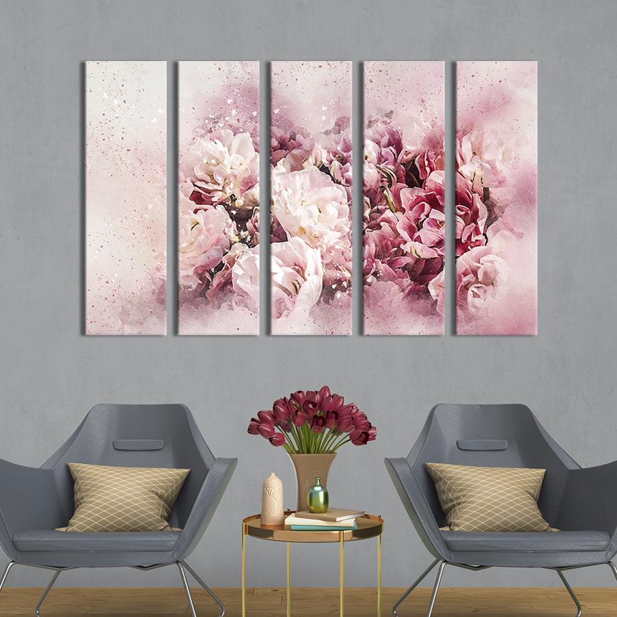 Картина на холсте Ароматные цветущие пионы 155x95 см (859-51)
