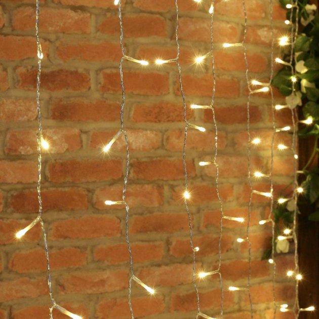 Гірлянда Alphatrade Водоспад 3x2 м 480 LED статика Прозорий/Теплий білий (120145)