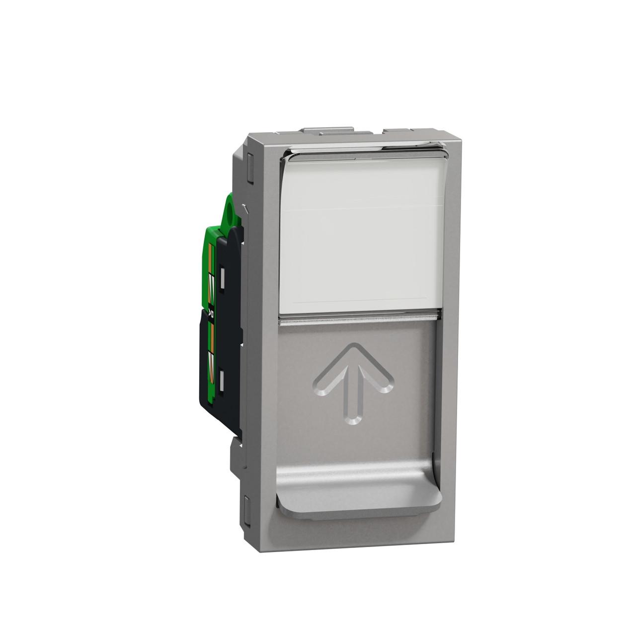 Розетки компьютерные Schneider Electric Unica New RJ45 ABS-UV 45х22,5х40,5 мм Алюминий (NU344830)