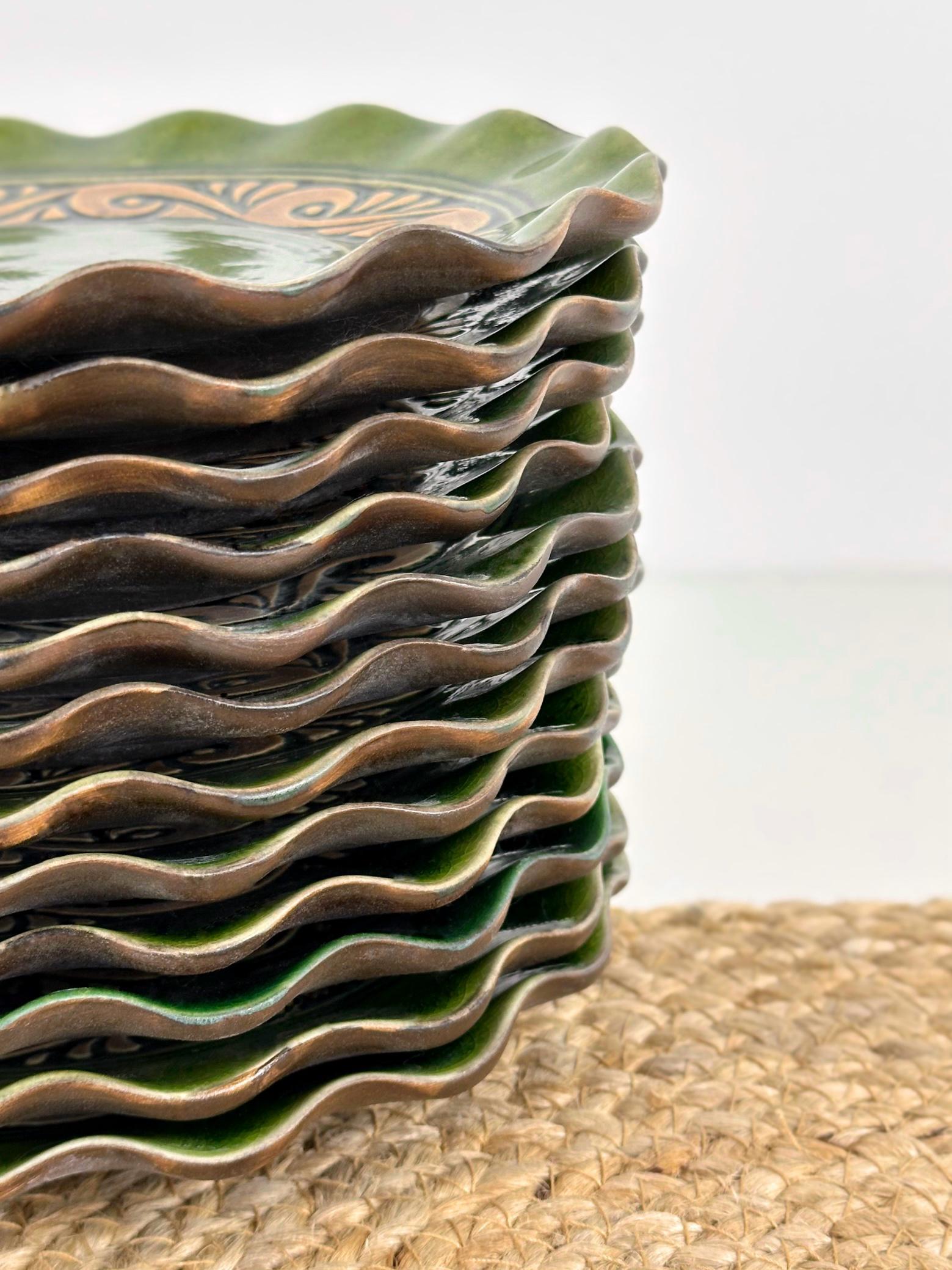 Набор глиняных тарелок Гражда 20 см х 12 шт. Коричневый (17019-16) - фото 3