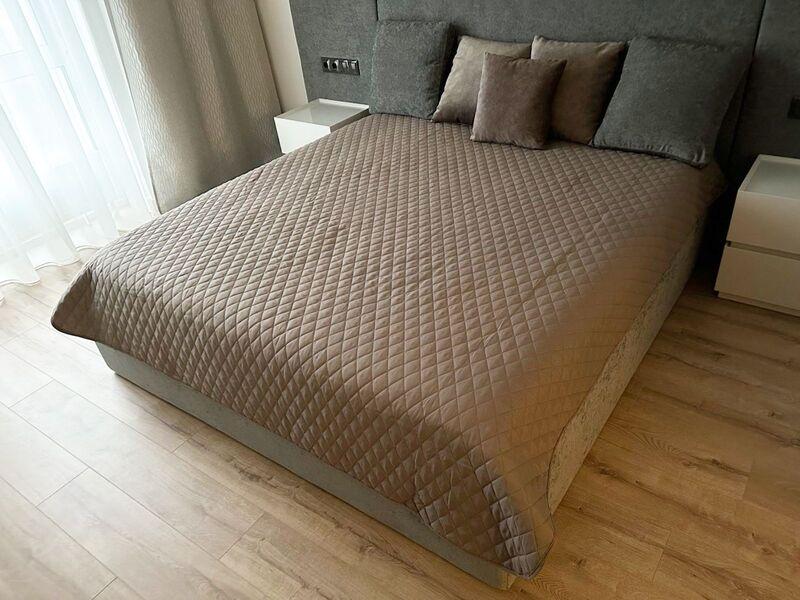 Покривало двостороннє Decorator Ромб 17 0808/12 1403 210x215 см Капучино/Бежевий (2020727)