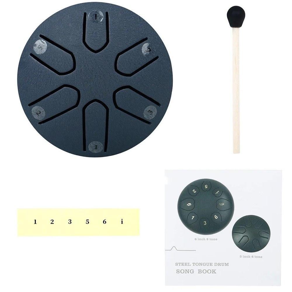 Глюкофон ручной Tongue Drum язычковый на 6 нот Navy Blue (2279631634) - фото 1