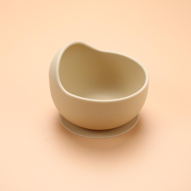 Детская мисочка для кормления с присоской силиконовая Бежевый (27985900)