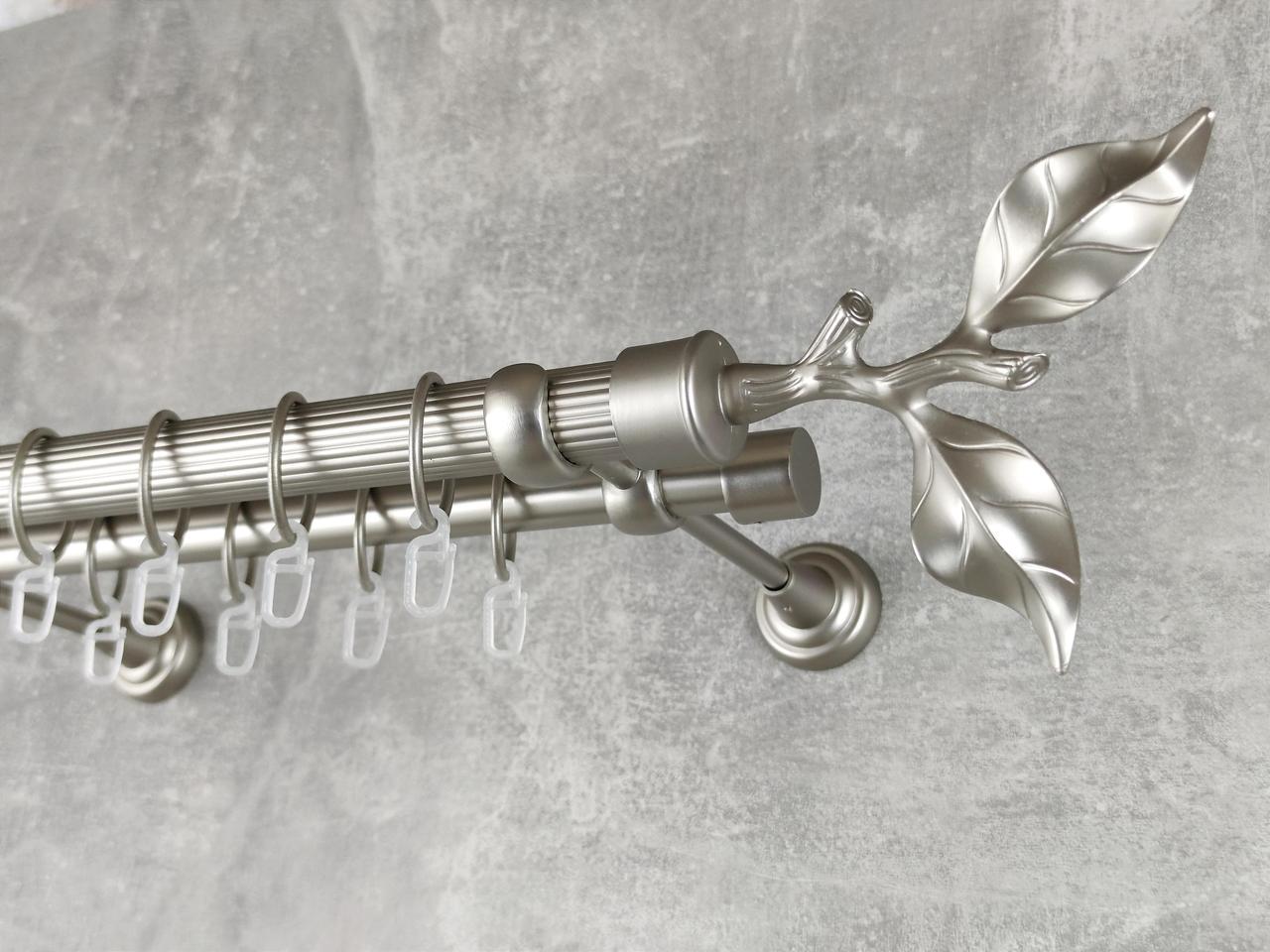 Карниз MStyle металлический для штор двухрядный Листок Розы 25/19 мм рифленый 240 см Сатин (5020994)