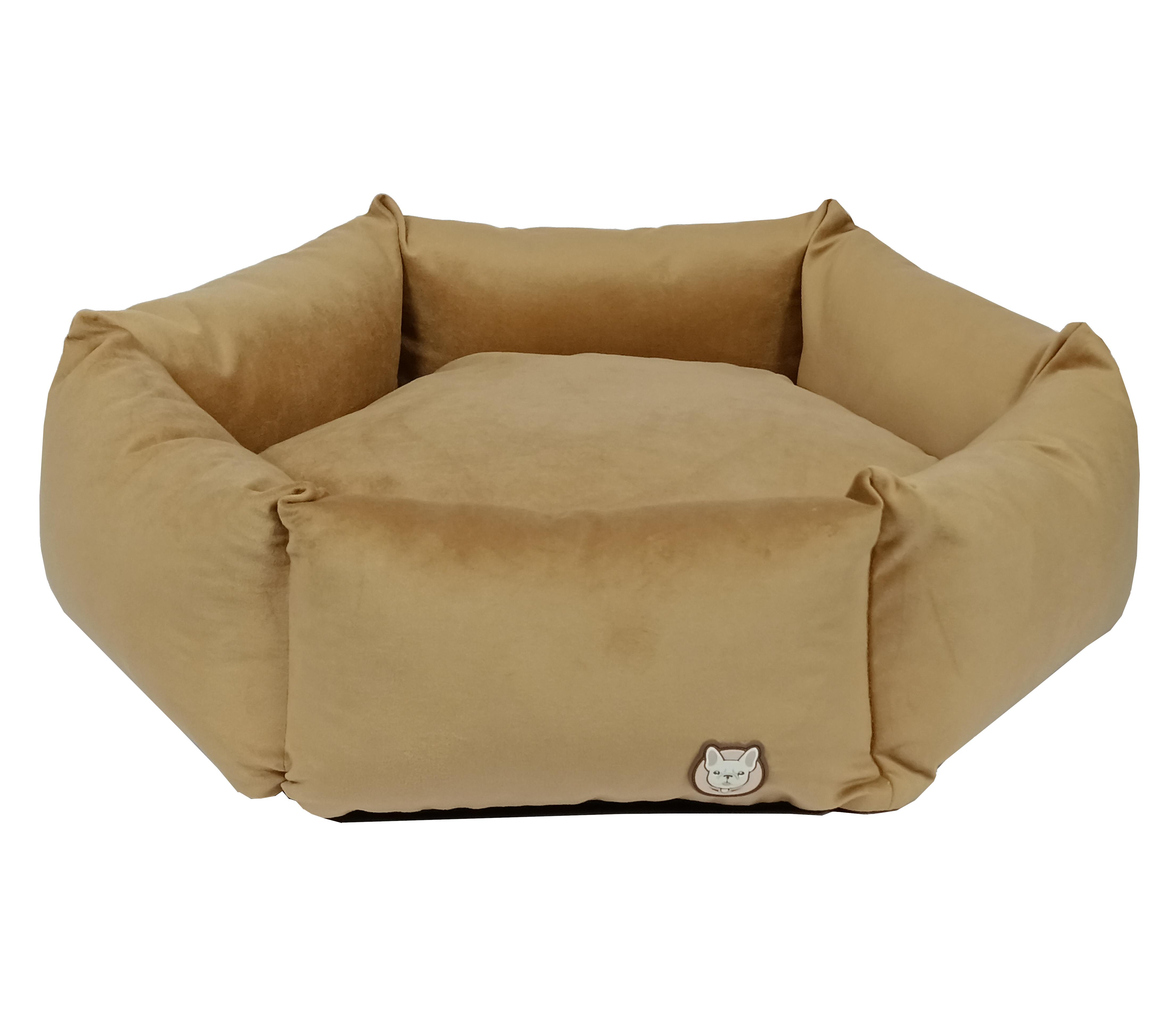 Лежак для собаки eGarden Hexasoft Nest D55 велюр Светло-коричневый (6026)