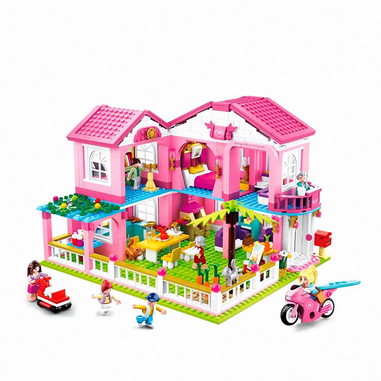 Конструктор Sluban M38-B0721 Домик с мебелью фигурками и транспортом 896 деталей Разноцветный (27731414)