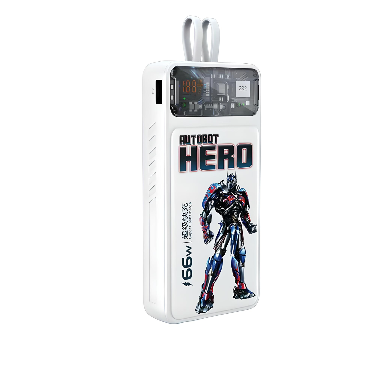 Повербанк TRANSFORMERS Optimus Prime TF-SD02 20000 mAh QC22,5W/PD20W со встроенными кабелями Белый (2121537020)