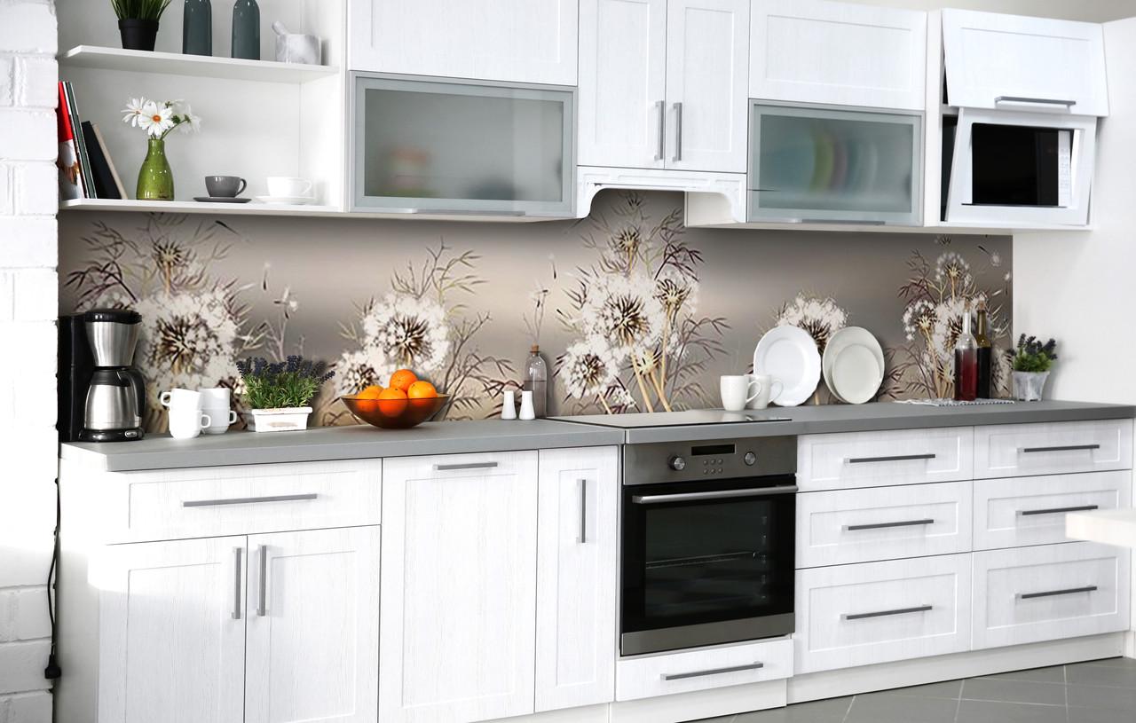 Кухонный фартук Вольный одуванчик виниловый самоклеющийся 65х250 см