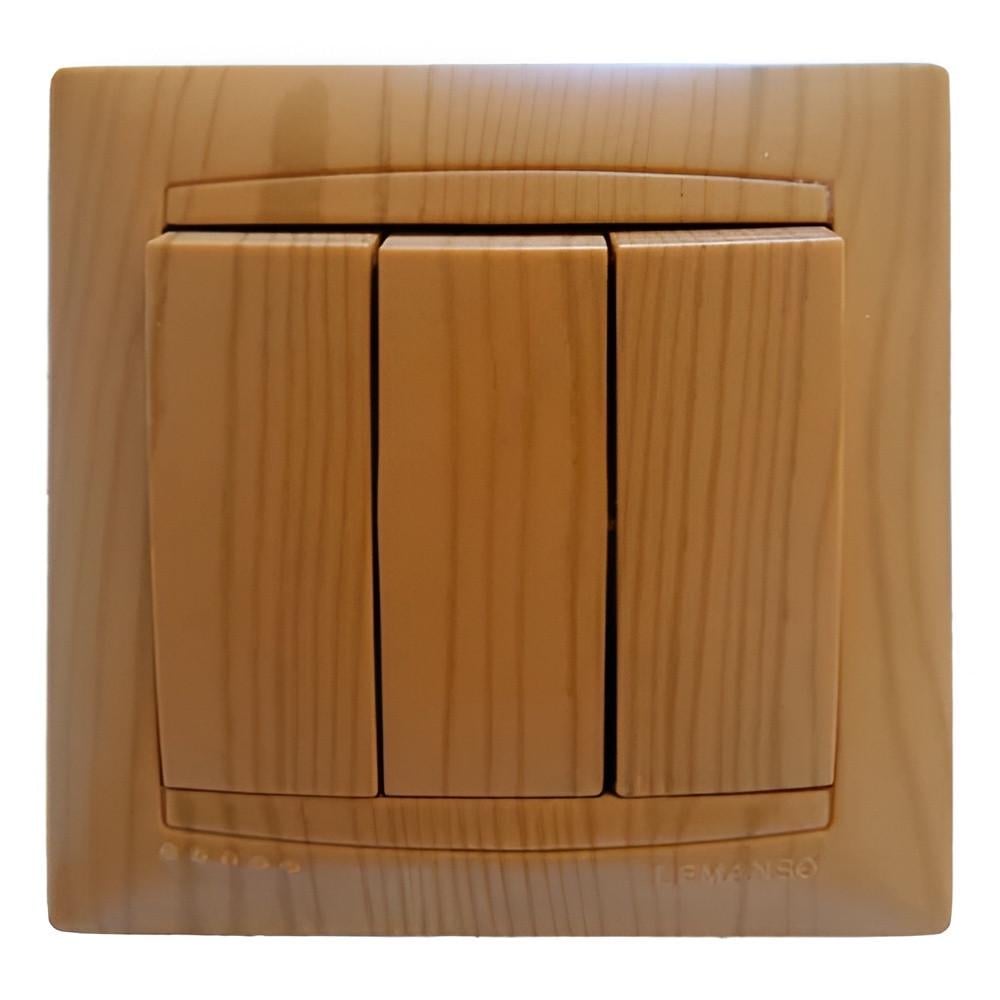 Выключатель трехклавишный Lemanso Сакура Ольха (LMR1408)