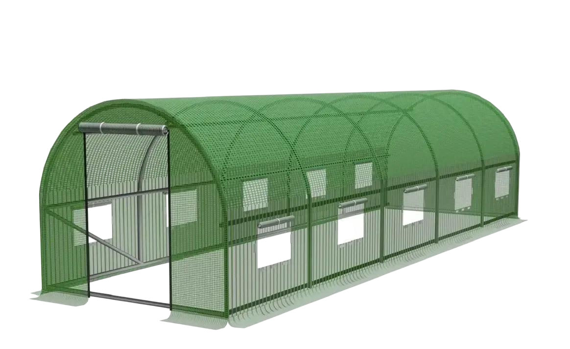 Теплиця садова збірна VOLSO Polska 8х3х2 м каркасний парник 24 м2 із затінювальною сіткою аркова (VS 08320)