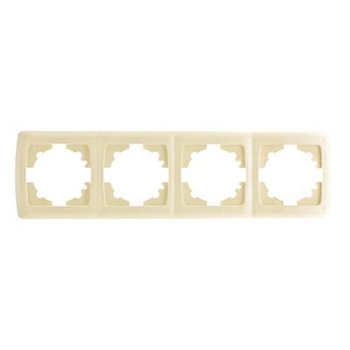 Рамка Viko Carmen для розеток на четыре поста горизонтальная Кремовый