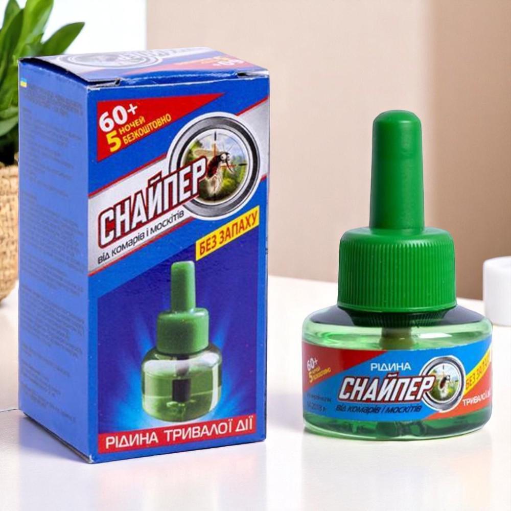 Жидкость для фумигатора от комаров Снайпер 60+5 ночей 33 мл Синий - фото 8