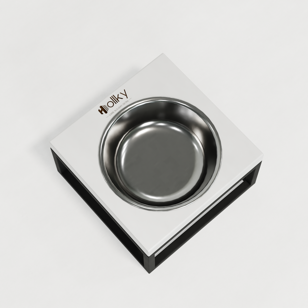 Миска на подставке для кошек и маленьких собак Hollky Base Solo S 0,45 л (S-18187-BLWH) - фото 2 Миска на подставке для кошек и маленьких собак Hollky Base Solo S 0,45 л (S-18187-BLWH) - фото 2