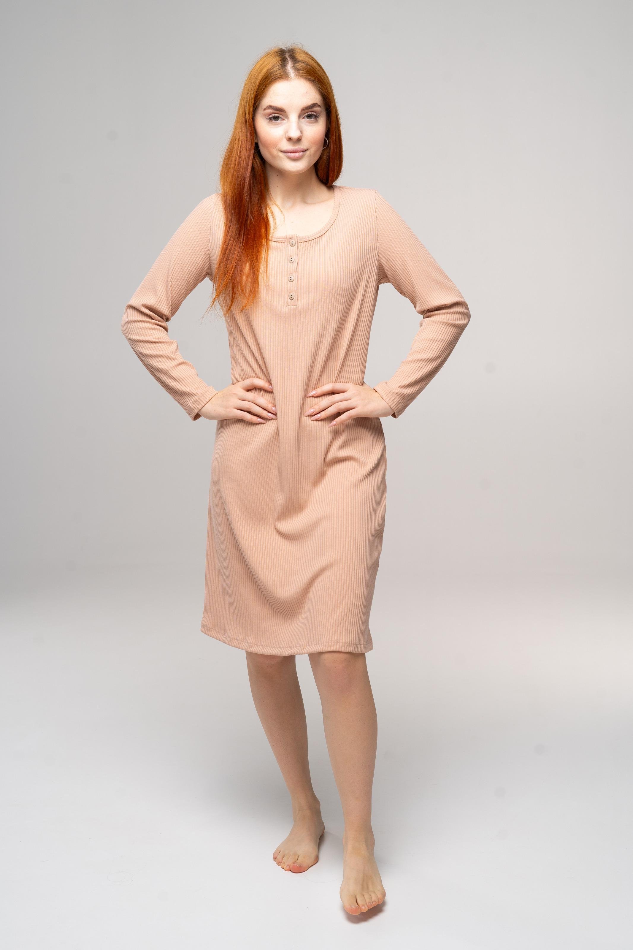 Женская ночная рубашка лапша с длинным рукавом ROZA 230438 3XL Пудровий (4824005685439) Женская ночная рубашка лапша с длинным рукавом ROZA 230438 3XL Пудровий (4824005685439)