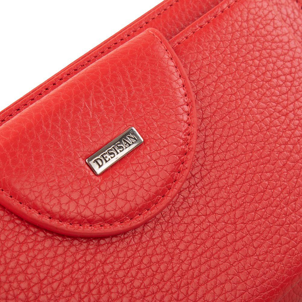 Кошелек женский кожаный DESISAN 1044 Красный - фото 6