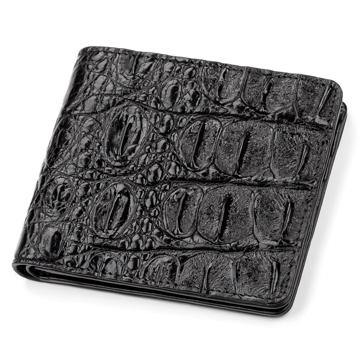 Портмоне Crocodile Leather 18045 из натуральной кожи крокодила Черный