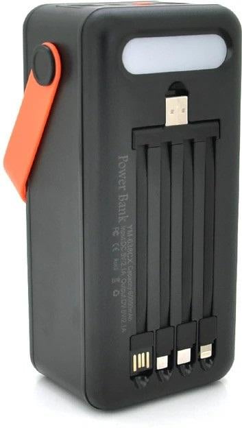 Батарея портативна зовнішня 100000 mAh з сонячною панеллю і ліхтариком (YM-638CX)