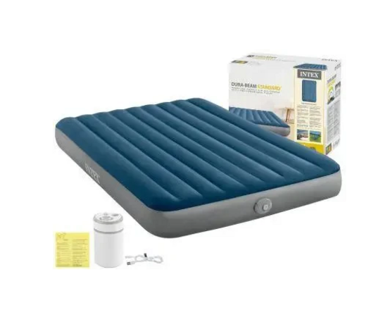 Надувной матрас-кровать двухместный Intex 64189 с насосом 203х152х25 см (33145318)