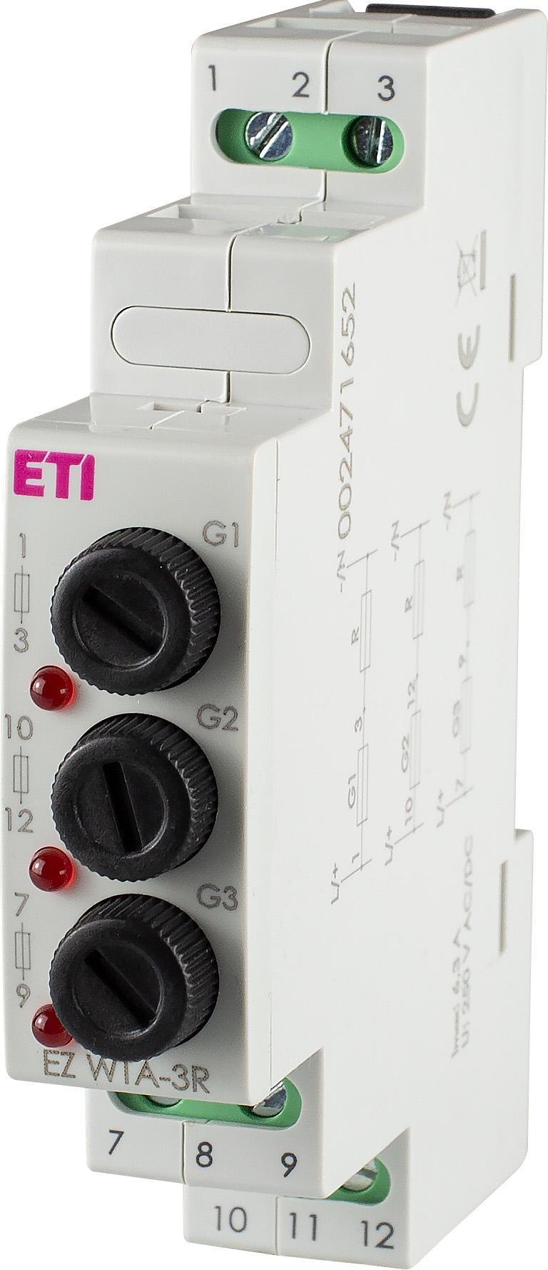 Модуль захисний ETI EZ WTA-3R LED 6,3A під запобіжник трифазний 5x20 мм Червоний (2471652)