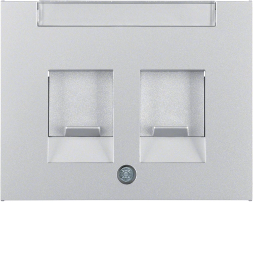 Панель лицевая Berker K.5 для двойной компьютерной/телефонной розетки RJ12/RJ45 Алюминий (11827003)