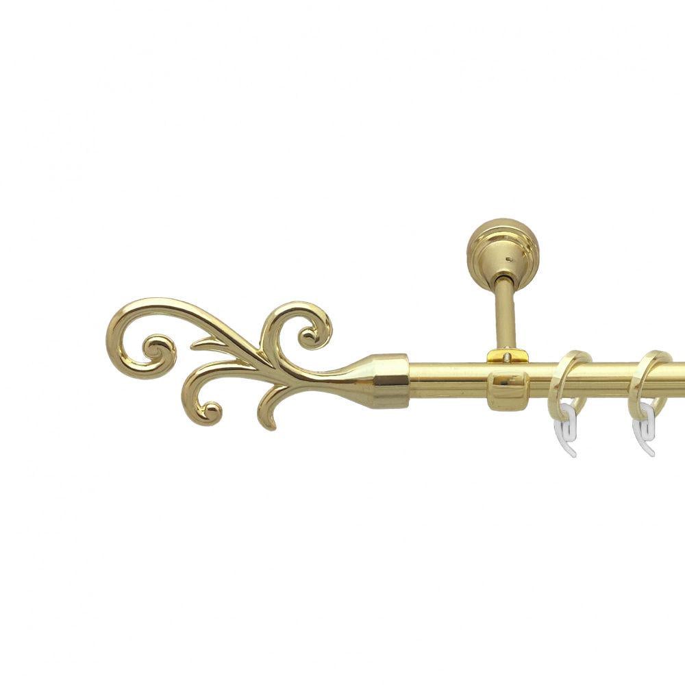 Карниз Orvit Фала металевий однорядний відкритий гладка труба кільце фасонне металеве 16 мм 160 см Золото (7751957)