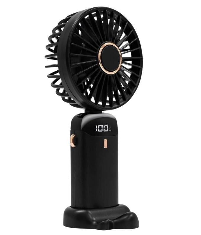 Вентилятор портативний YH 2 з акумулятором 3000 mAh/ароматизацією/тримачем для телефону та дисплеєм Black (26075578) Вентилятор портативний YH 2 з акумулятором 3000 mAh/ароматизацією/тримачем для телефону та дисплеєм Black (26075578)
