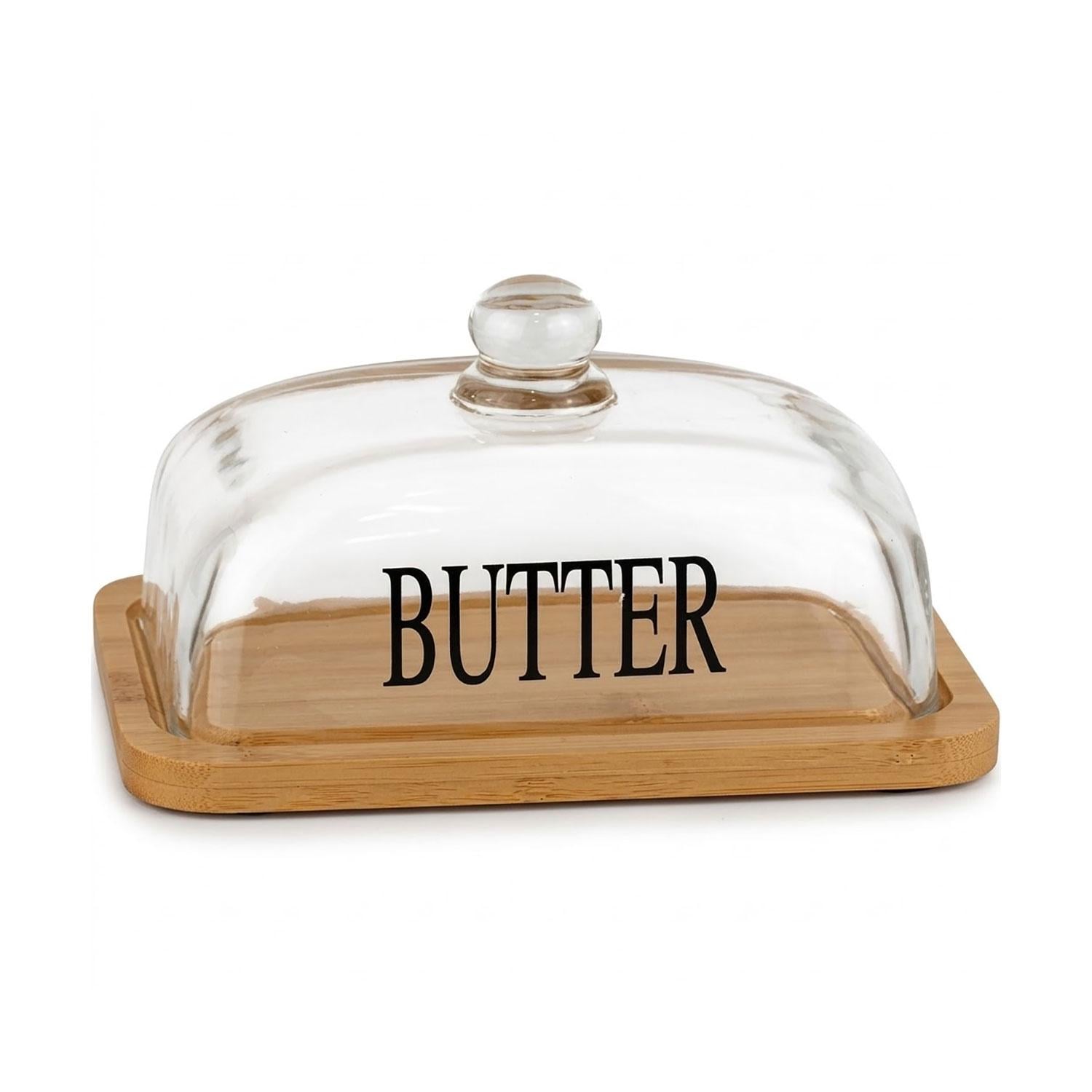 Масленка ZY126-3 стекло/дерево