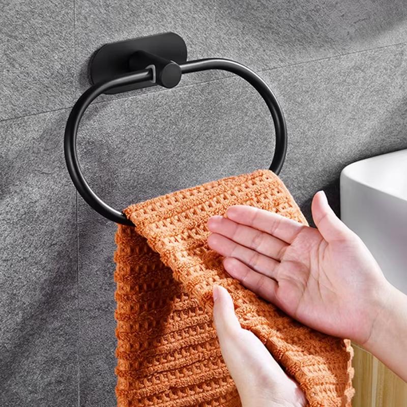 Тримач-кільце для рушників самоклеючий з нержавіючої сталі Чорний (2498595971) - фото 4 Тримач-кільце для рушників самоклеючий з нержавіючої сталі Чорний (2498595971) - фото 4