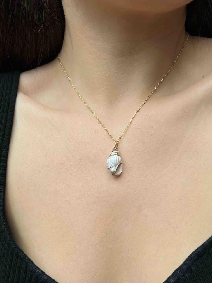 Ланцюжок тоненький з підвіскою мушлі (5451)