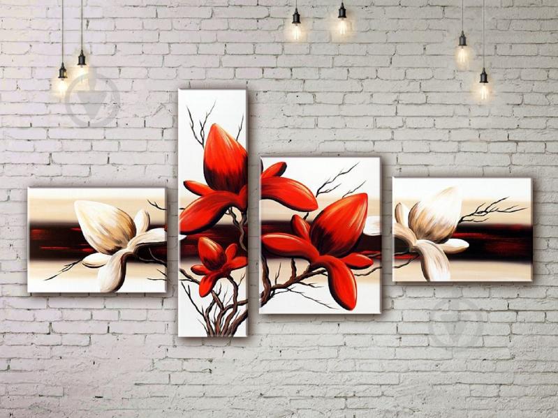 Модульная картина акрилом цветы ArtStar MHM17_4_092 размер 80 х 145 см