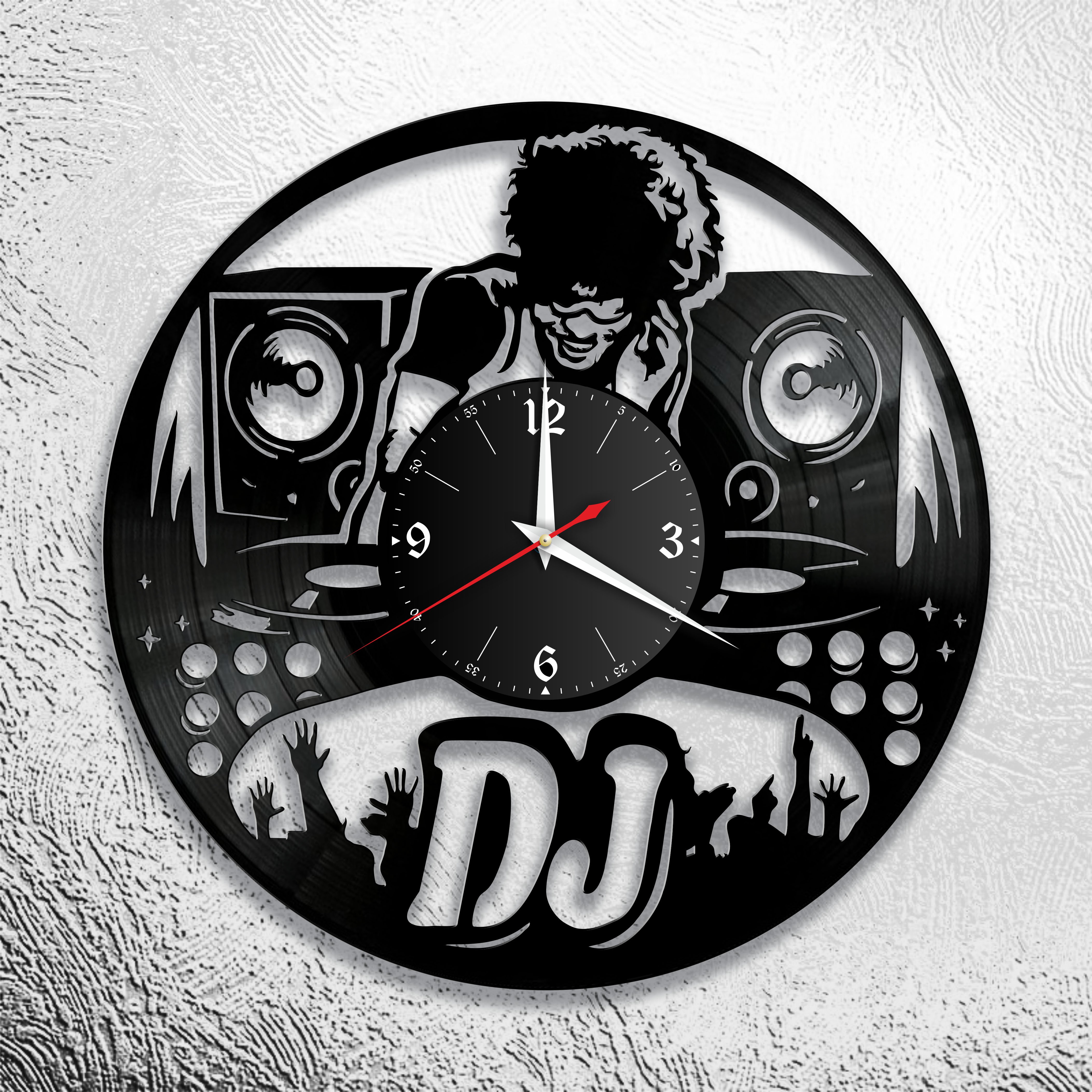Часы настенные Dj 1053 из виниловой пластинки