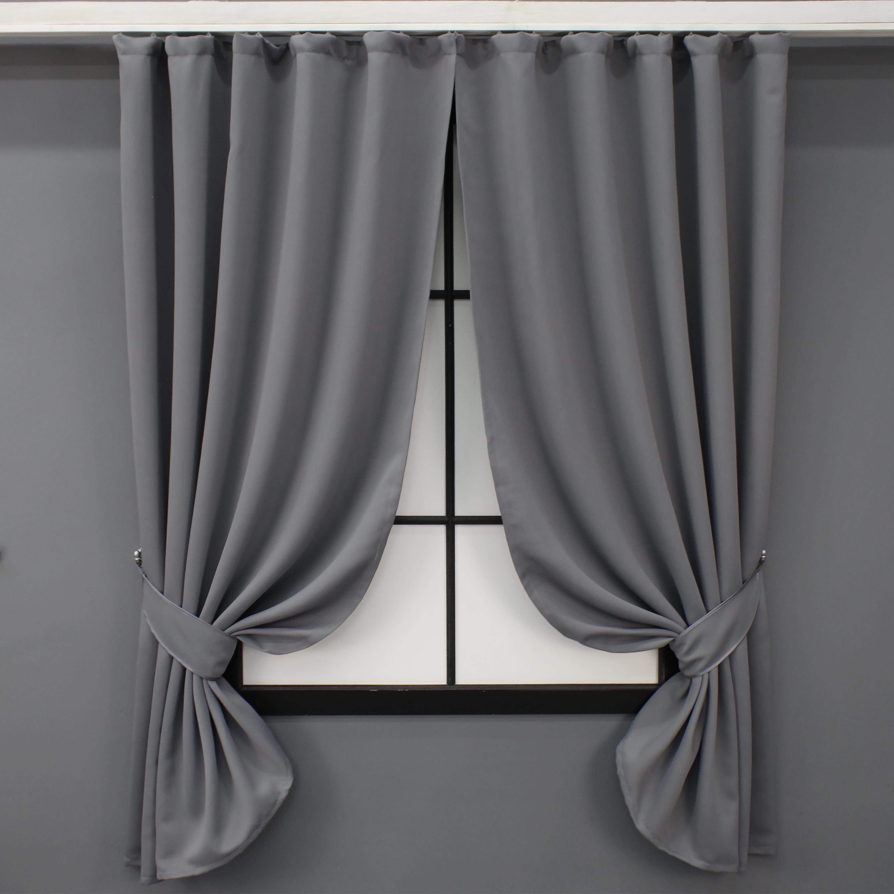 Комплект штор коротких VR-Textil Блэкаут Bagema Rvs № 1244ш 130х170 см 2 шт. Серый (35-0109)