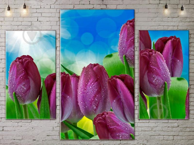 Модульная картина ArtStar цветы Тюльпаны ADFL0089 размер 120 х 180 см