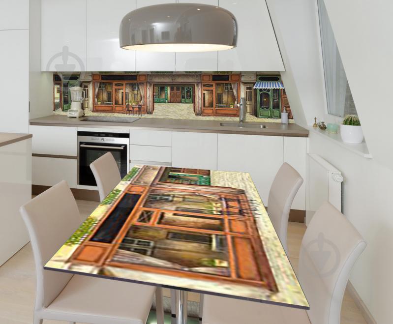 Наклейка 3Д виниловая на стол Zatarga «Кафе без посетителей» 600х1200 мм для домов, квартир, столов, кофейн