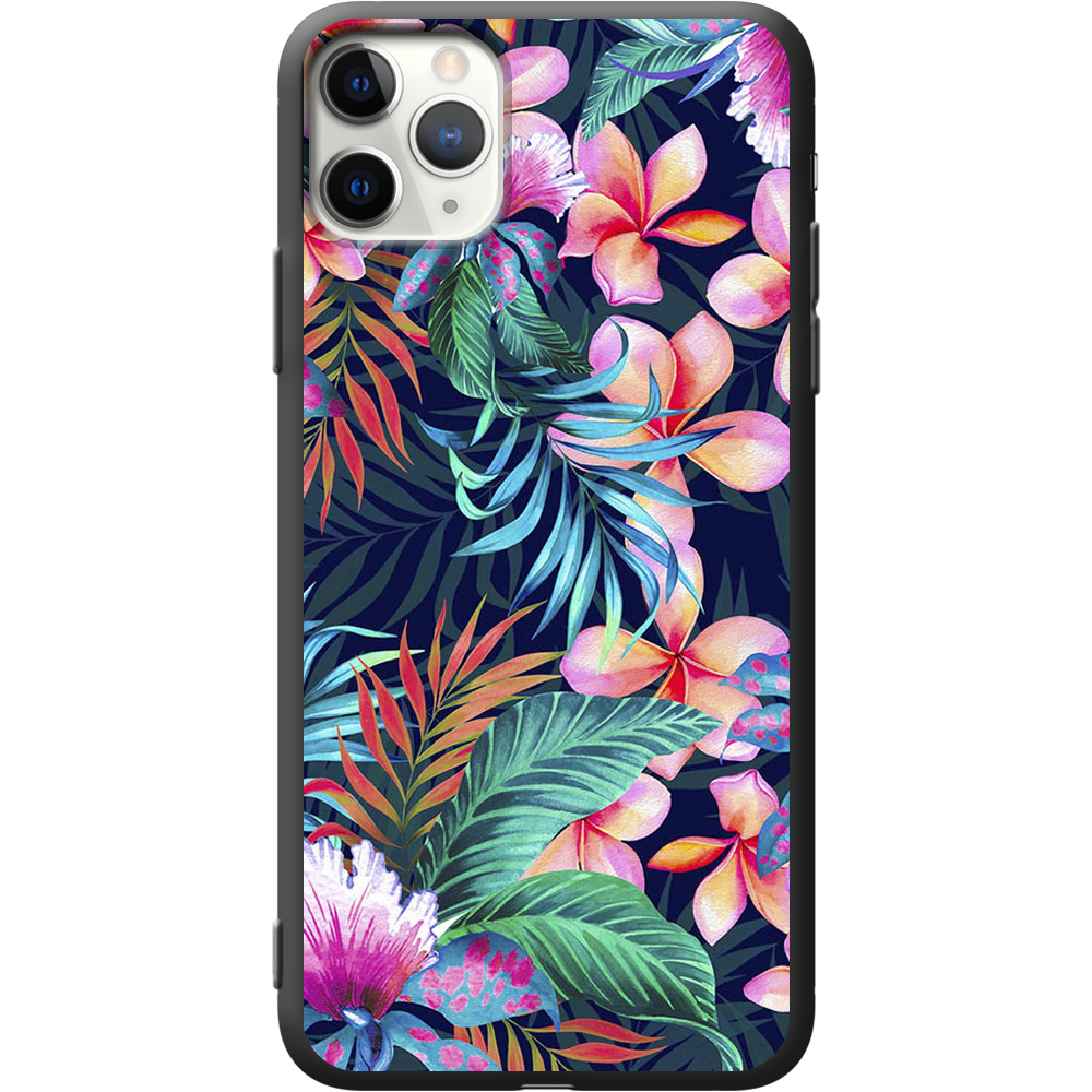 Чохол Boxface iPhone 11 Pro Max flowers in the tropics Чорний силікон (38194-up1971-38278)