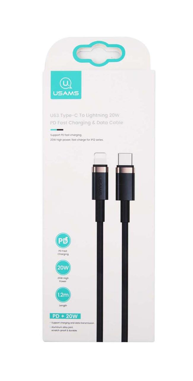 Кабель для зарядки телефона/смартфона Usams US-SJ484U63 Type-C-Lightning 20 Вт 1,2 м (SJ484USB01) - фото 3