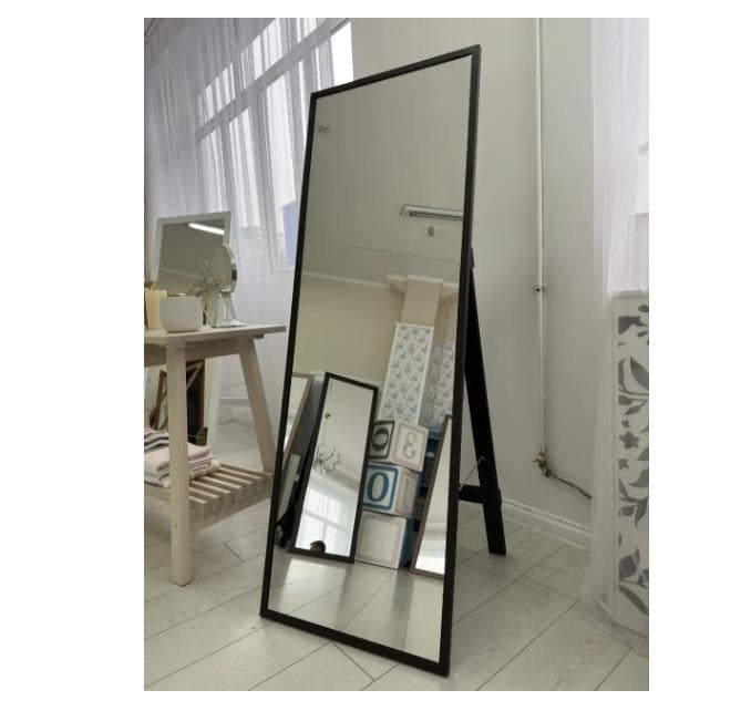 Зеркало напольное в полный рост на подставке в раме 180х80 см Черный (29030148)