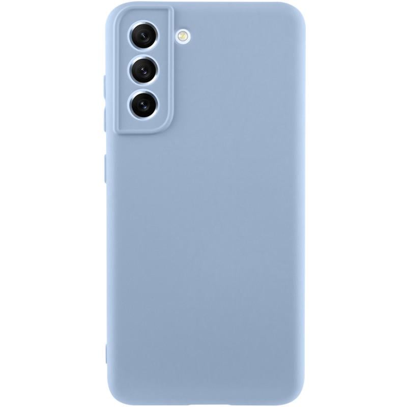 Противоударный чехол TPU GETMAN Liquid Silk Full Camera для Samsung Galaxy S21 Голубой / Lilac Blue