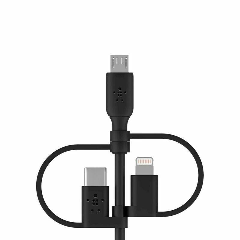 Кабель Belkin USB-A/Lightning/USB-С/microUSB 1 м Черный (ERC-CAC001BT1MBK)