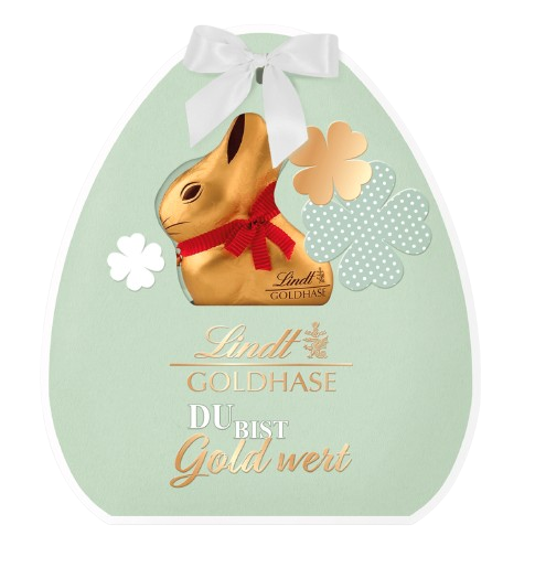 Пасхальный набор Lindt Goldhase Du bist Gold wert в зеленой упаковке 270 г (2543237805)