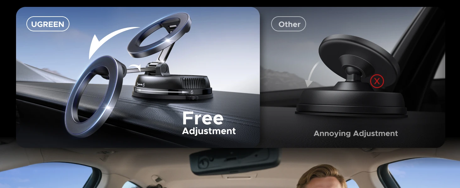 Магнитный крепеж для телефона UGREEN LP926 360° на присоске для приборной панели Magsafe Black (65187) - фото 12