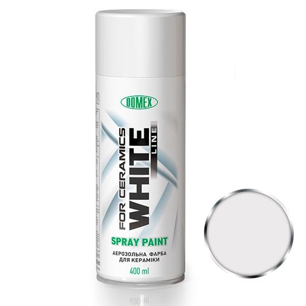 Фарба для кераміки DOMEX white line в аерозолі 400 мл Білий (000025863)