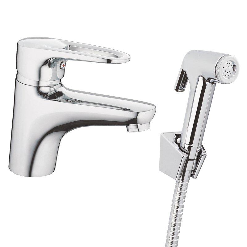 Смеситель для умывальника Haiba OPUS 001 с выходом для гигиенической лейки (HB0682) Смеситель для умывальника Haiba OPUS 001 с выходом для гигиенической лейки (HB0682)