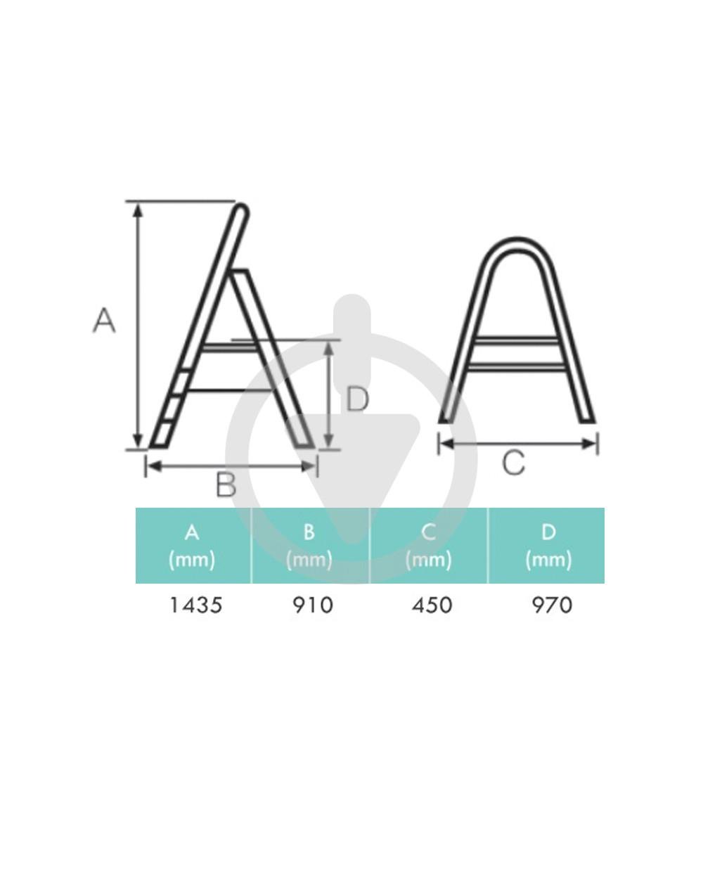 Лестница-стремянка универсальная 4 ступени (13473763) - фото 3