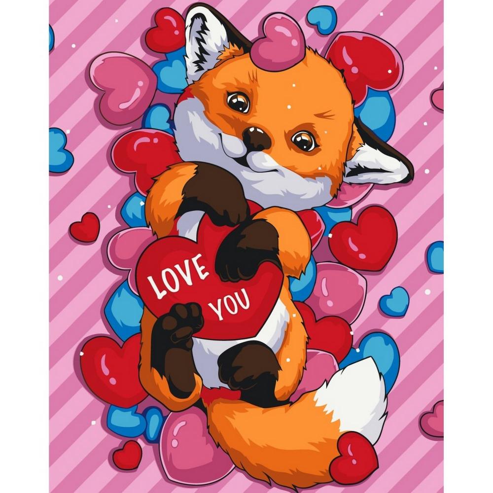 Картина по номерам ART CRAFT Лисичка с валентинкой 40x50 см Разноцветный (PM-194-K-1378)