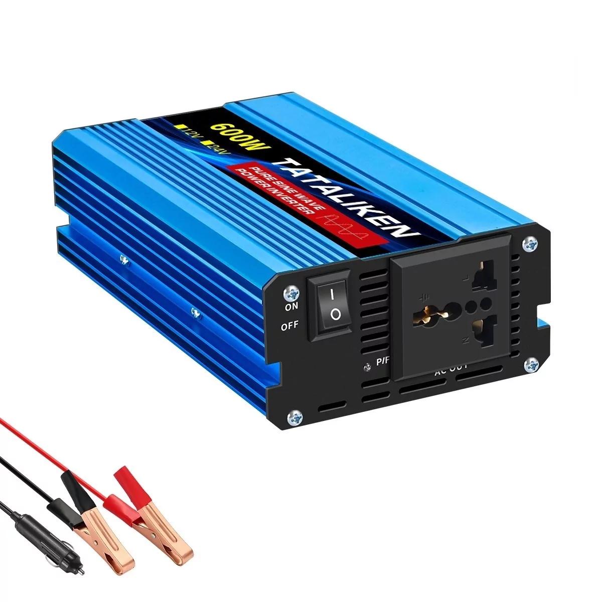 Инвертор автомобильный чистый синус SFA 12V-220V 600W Синий