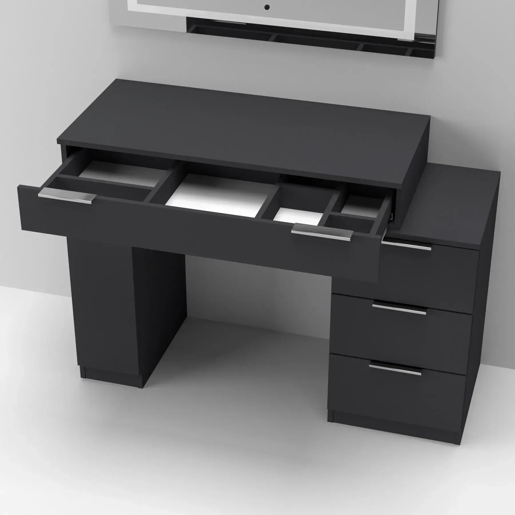 Стіл-трюмо туалетний Kontinent Krystal 1200х452х847 мм Антрацит (59321122) - фото 3 Стіл-трюмо туалетний Kontinent Krystal 1200х452х847 мм Антрацит (59321122) - фото 3