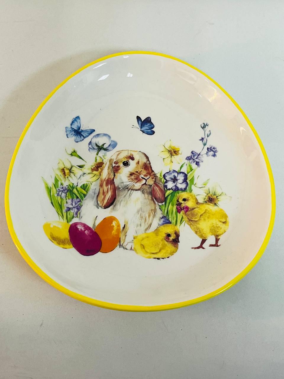 Блюдо великоднє BonaDi з зайцями керамічне 20,5 см - фото 2 Блюдо великоднє BonaDi з зайцями керамічне 20,5 см - фото 2