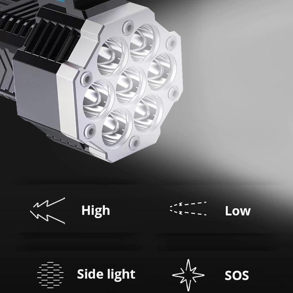 Ліхтар світлодіодний з Li-ion акумулятором 4 режими 7LED/COB 400 Lm Чорний (PR1175) - фото 6